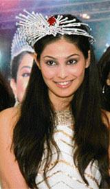 Puja Gupta, Miss India Universe 2007, at a function in Ludhiana on Friday night.