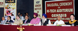 Minister for Rural Development and Panchayat, Ranjit Singh Brahampura (third from right) and other dignitaries at workshop in Ferozepur on Sunday.