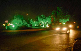UT engineering department lightens up the rotary of Sector 8 and 19. 