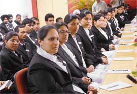 Newly appointed judicial officers listen to Justice S.B. Sinha of the Supreme Court at Chandigarh Judicial Academy, Sector 26, Chandigarh, on Monday