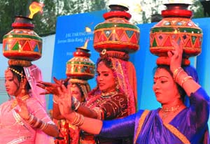 Artistes perform during the Jal Tarang Festival-2008 at Delhi Hatt in the Capital.