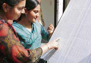 Students review their internal assessment marks at one of the colleges in Ludhiana. 