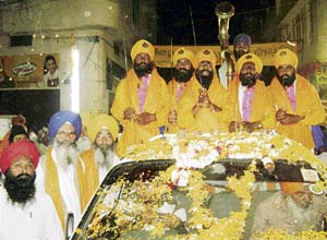 Jagriti Yatra in Mandi Ahmedgarh on Tuesday night.
