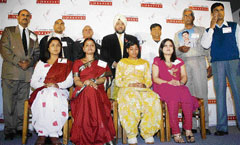 Winners of the Godfrey Phillips Bravery awards at Shimla on Thursday.