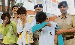 The accused in custody at Sector 17 police station on Monday