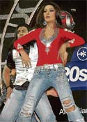 MAGIC ON: Koena Mitra performs during the ICL Twenty20 match in Panchkula on Sunday.