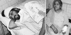 Davinder Singh and his mother Nikki at the Dera Bassi civil hospital on Sunday