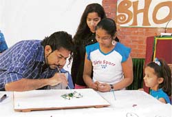 Harun Robert, popularly known as ROB in M.A.D. show on POGO channel, at Heritage School, Jammu, on Sunday.