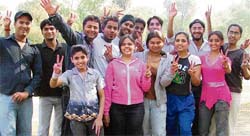 A group of youngsters, who are spreading computer awareness through street plays.