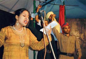 A play on the freedom struggle being staged on the occasion of the Martyrs Day at Doraha