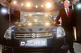 Shinzo Nakanishi, MD & CEO of Maruti Suzuki India Limited, at the launch of Maruti Swift DZire in New Delhi on Wednesday.