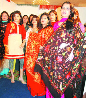 Models strut their stuff during the textile exhibition in Amritsar.