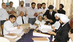 A lok adalat in progress in Ludhiana