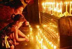 A candlelight vigil at Sukhna Lake to mark the Earth Hour in Chandigarh