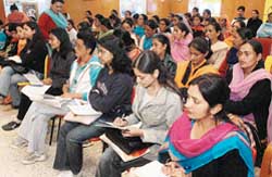 Participants at a seminar on Role of media and general issues organised by the Himachal Gyan Vigyan Samiti at YMCA in Shimla