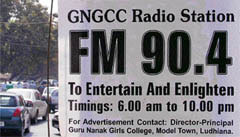 A pamphlat pasted at the Mall Road by GGN Community Radio Service in Ludhiana.