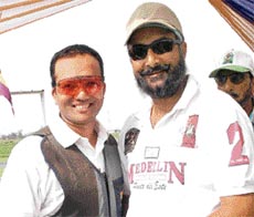 MP and shooter Naveen Jindal (left) with Raninder Singh, son of former Chief Minister Amarinder Singh, during the 6th Sardar Sajjan Singh Memorial Shooting Championship at Patiala on Saturday.