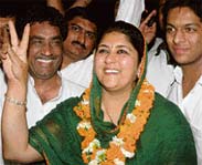 Bhawna Gupta, the youngest Congress candidate from Ward No. 10, and Seema Chaudhary, INLD candidate from Ward No. 24, are all smiles after winning the MC elections in Panchkula on Sunday