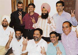 The winning team of the Chandigarh Press Clubs governing council.