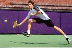 FAST PACED: Mukovoz Ura of Russia plays a shot during the ITF Men's Circuit at CLTA on Sunday
