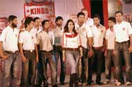 Preity with players of Team Mohali at the PCA Stadium in Mohali