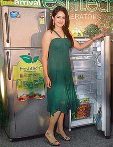 Actress Sagarika Ghatge at the launch of Samsungs Freshtech refrigerator range in New Delhi
