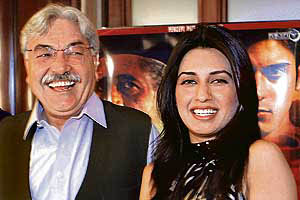 Pakistani actors Iman Ali (right) and Rasheed Naaz addresses media representatives during a preview of the film Khuda Ke Liye in Mumbai late on Monday.