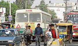 Traffic bottlenecks are a common sight in Ambala City.
