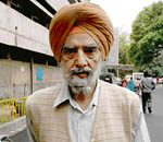 Joginder Singh, 73, an anti-Sikh riot victim and cancer patient, at the PGI in Chandigarh on Thursday.