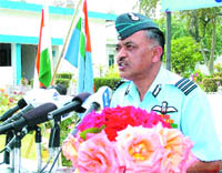 Group Captain S Rath gives the event details in Amritsar.