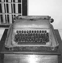 The Optima typewriter from Russia, a compensation for the translations of his books