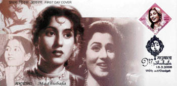 A first day cover and five-rupee stamp on Madhubala was released on March 18