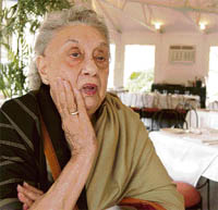  Bhicoo Manekshaw cooks as well as supervises at the Basil and Thyme restaurant at the Santushti complex