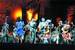 Artistes perform during A Tribute to Africa, an ICCR programme at Purana Quila in the Capital