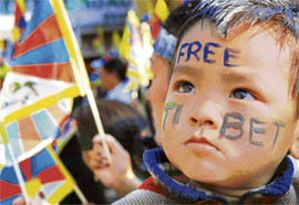 Tibetans protest in Shimla.