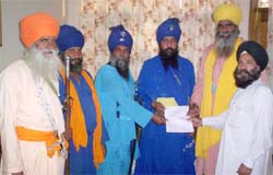 The five-member working committee of the Shiromani Panth Budha Dal declaring Surinder Singh Babbar as the legal heir of Baba Santa Singh
