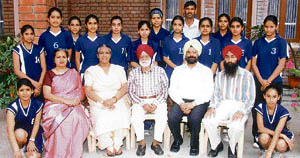 The girls handball team of Guru Nanak Public School, Sector 36, which won the 22nd sub-junior state championship held at DAV College, Chandigarh. Captain Amarjit Kaur and Harsahiba scored the maximum number of points. 