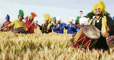 Members of the Punjab Cultural Society perform bhangra for the upcoming Baisakhi festival in Ludhiana