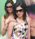 Models display latest designs of sunglasses at a showroom in Jalandhar