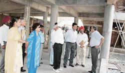 Gen SF Rodrigues (retd) inspecting progress of the work in Sector 46-D