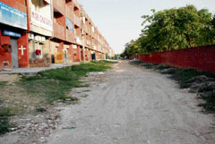 The pathetic condition of the road at the Sector 38 market.