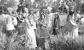 Students from Punjabi University College of Engineering celebrate Baisakhi in Patiala on Saturday. 
