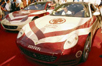The arrival of Ferrari cars drew a big crowd in Chandigarh on Sunday.