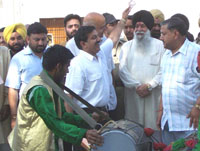 Punjab cabinet minister Capt Kanwaljit Singh during the Ram Naumi celebrations in Zirakpur on Sunday.