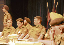 The play Court Martial being staged at Punjab Kala Bhawan in Chandigarh on Sunday.
