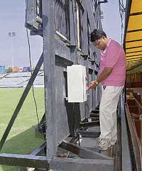 The Punjab Cricket Association, which is gearing up for the forthcoming Indian Premier League tournament, has installed an automatic sliding back screen at the stadium. This mechanism would slide the screen with the help of electronic buttons fitted on it.