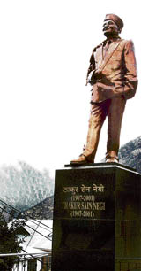A statue of Thakur Sen Negi (TSN), the first Himachali chief  secretary  of the state