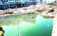 A pool of stagnant water nearby poses a major health risk