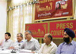 Sunil Kant Munjal, president of LSS, addresses a press conference in Ludhiana