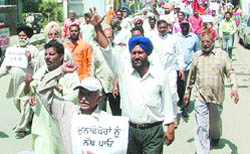 A protest rally being held by CPI activists in Jalandhar
